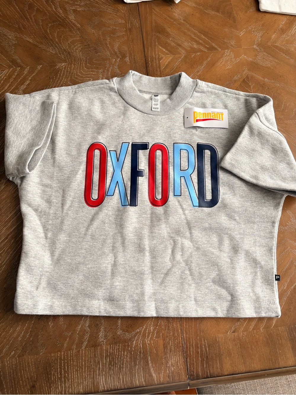 Ole Miss Oxford short sleeve cropped Crewneck Sweatshirt